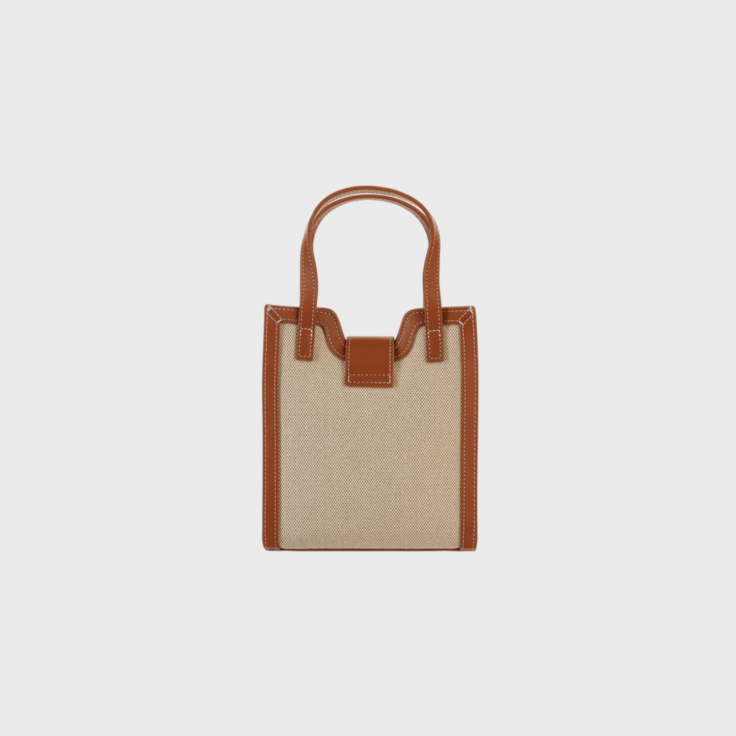 Azurite Honey tote in canvas with caramel leather