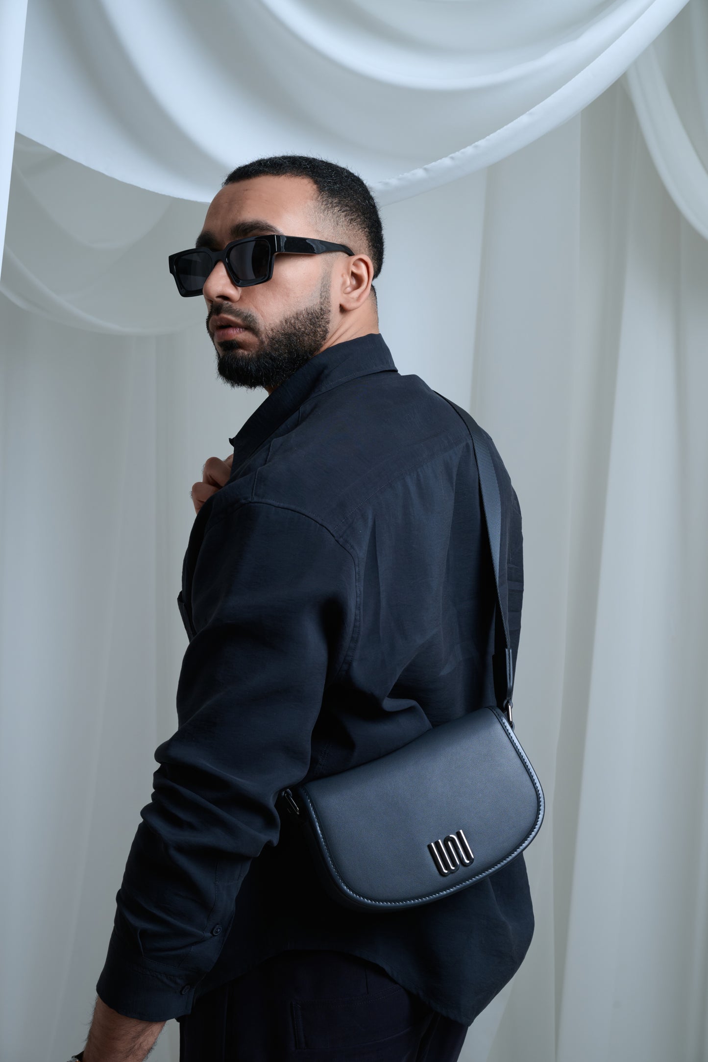 Larimar Charcoal bag in custom-dyed charcoal leather