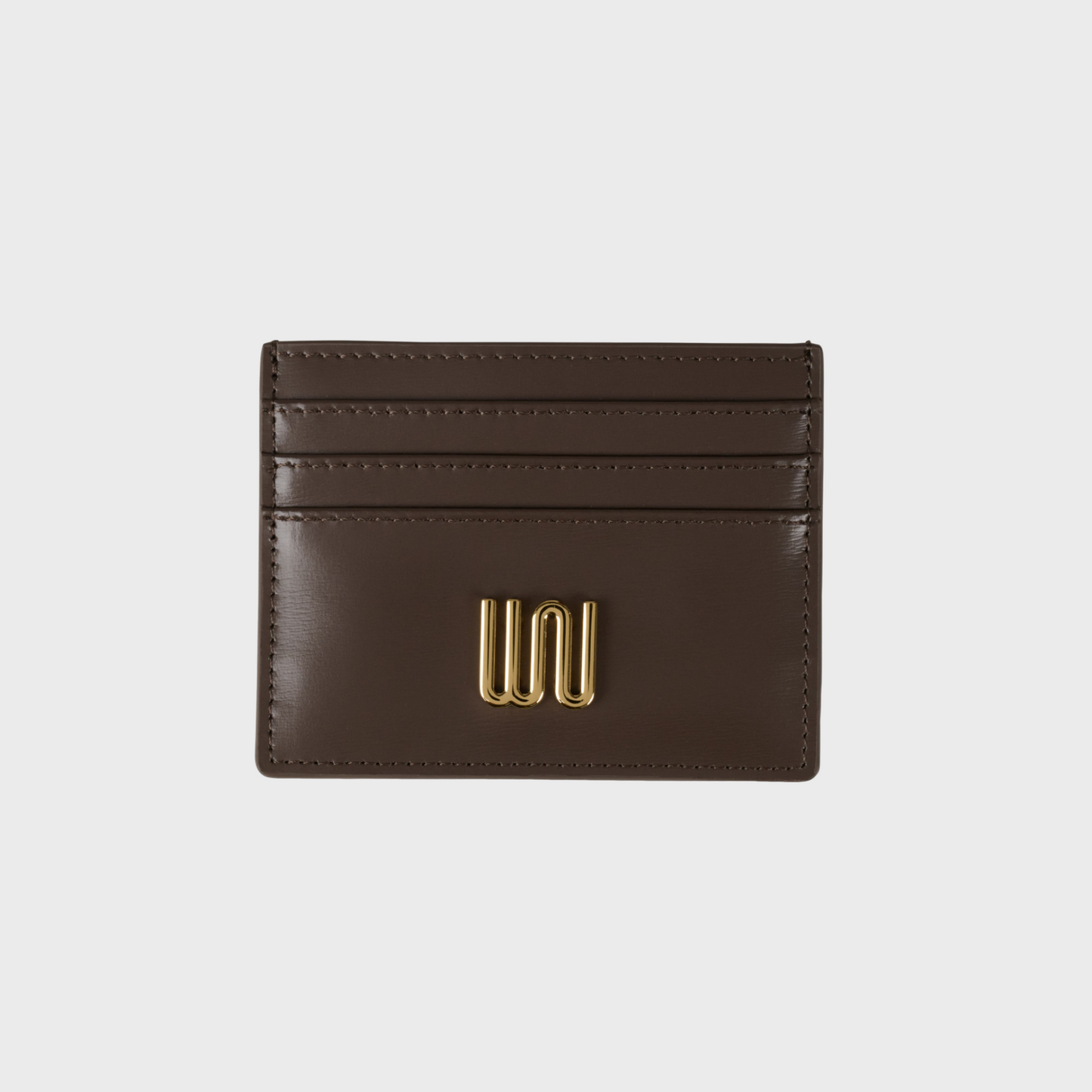 Moonstone Cocoa card holder in cocoa brown leather
