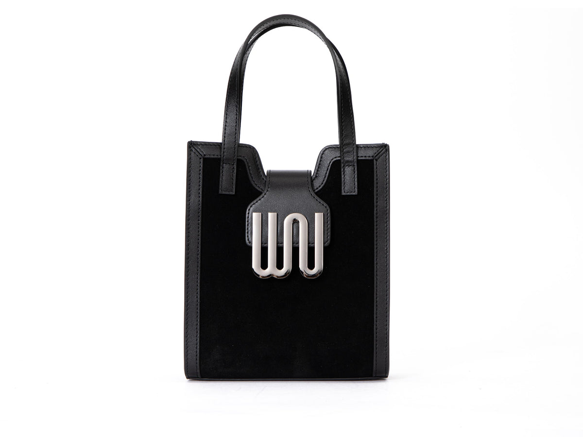 White Noise The Label Azurite Noir sling bag, studio front view