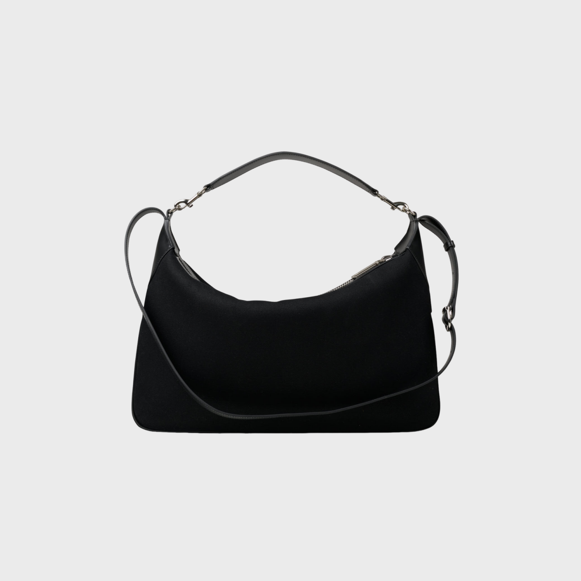 Amazonite Noir crossbody bag in black canvas leather