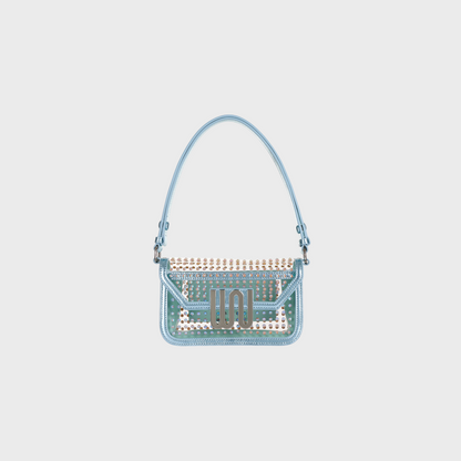 Amber Aqua crossbody bag in soft aqua leather