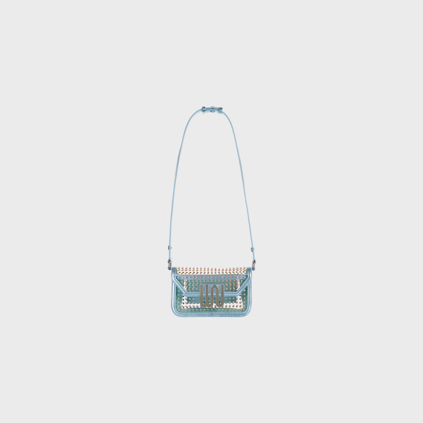 Amber Aqua crossbody bag in soft aqua leather