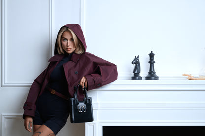 Azurite Noir tote in matte black leather