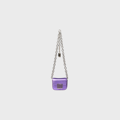 Agate Lavender metallic belt bag in lavender leather