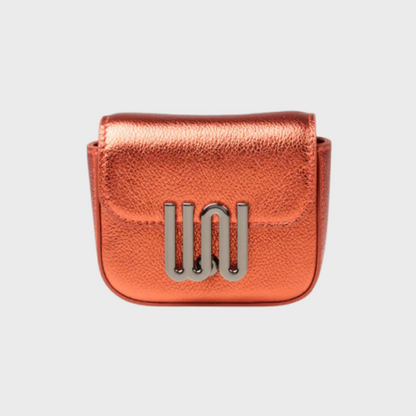 Agate Neon Flare metallic belt bag in red leather