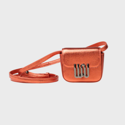 Agate Neon Flare metallic belt bag in red leather