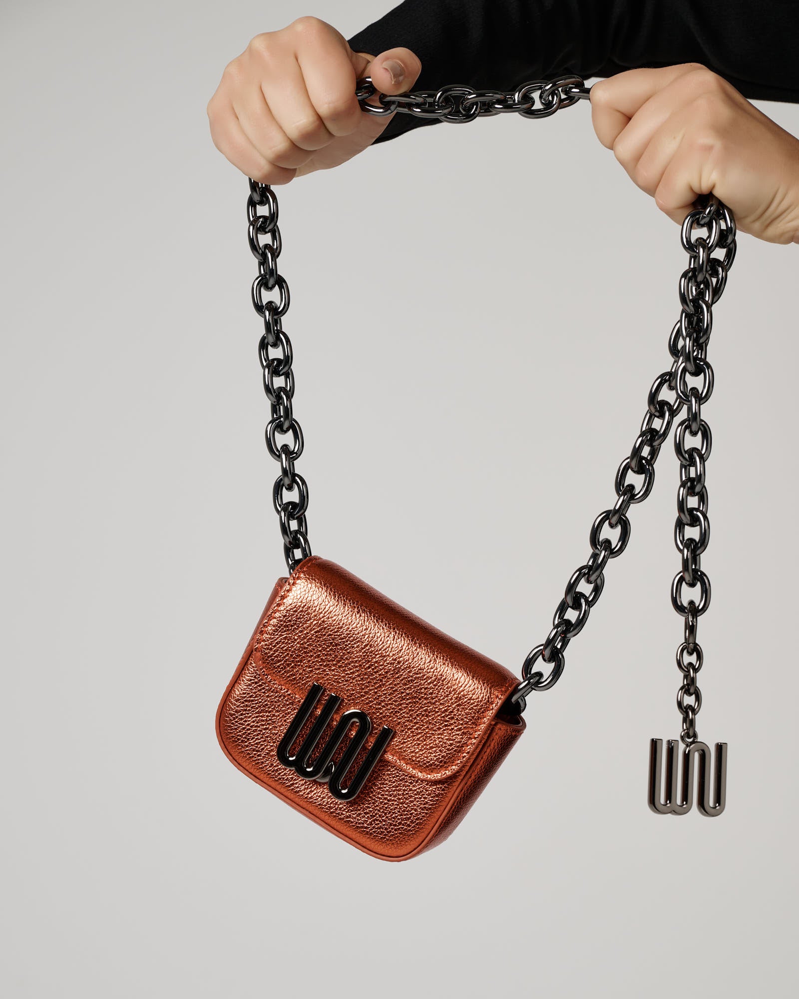 Agate Neon Flare metallic belt bag in red leather