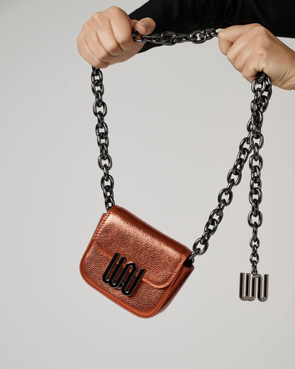 Agate Neon Flare metallic belt bag in red leather