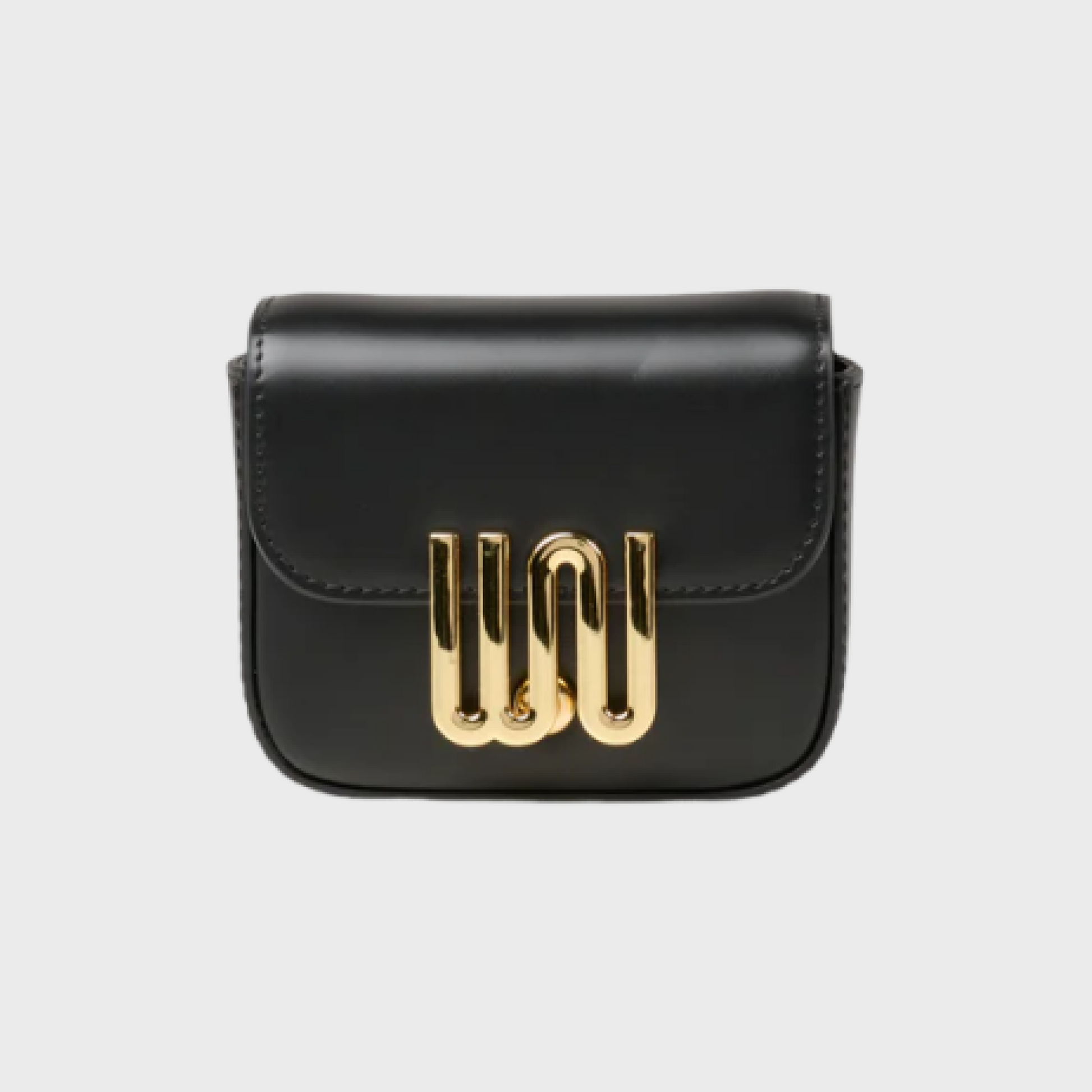 Agate Noir belt bag in matte black leather