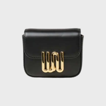 Agate Noir belt bag in matte black leather