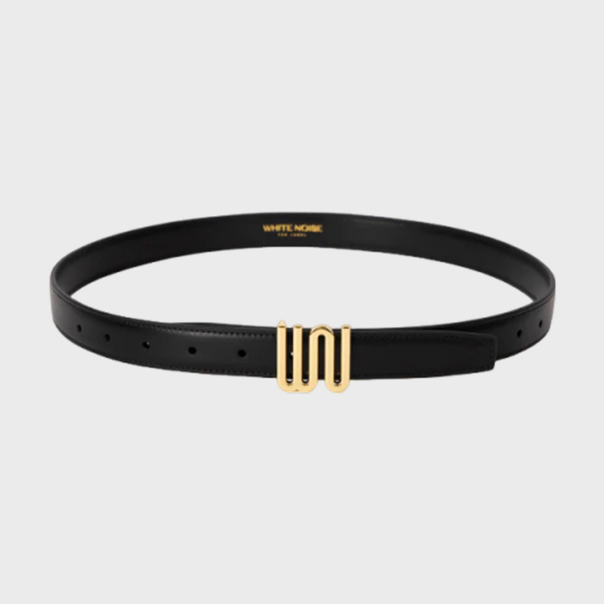 Aquamarine Noir belt in deep matte black smooth leather