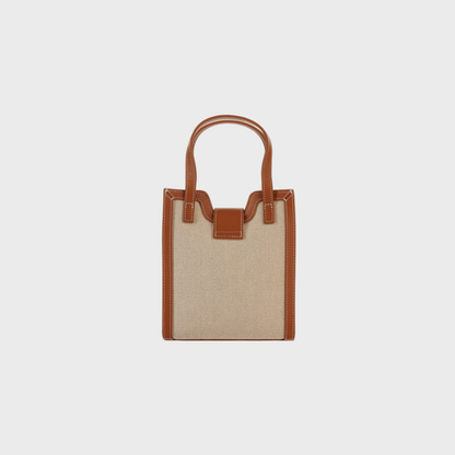 Azurite Honey tote in canvas with caramel leather