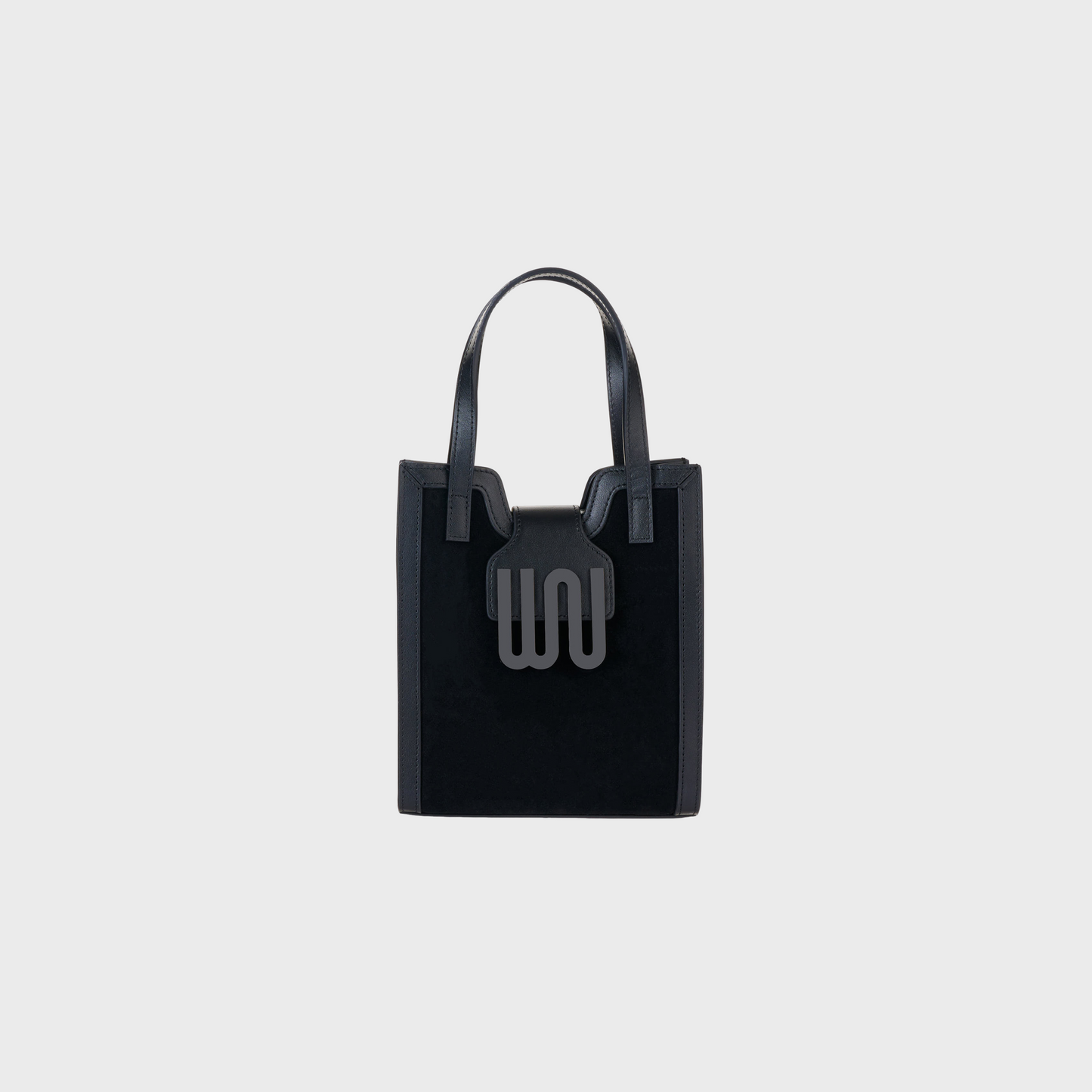 Azurite Noir tote in matte black leather