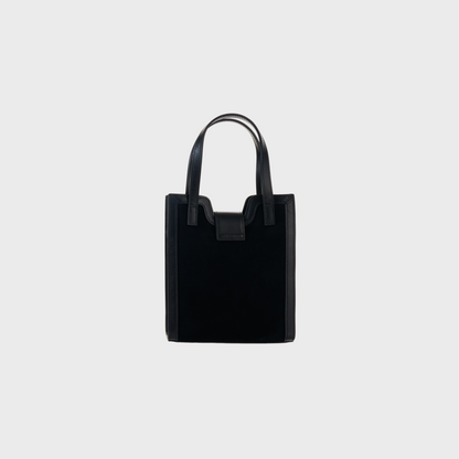 Azurite Noir tote in matte black leather