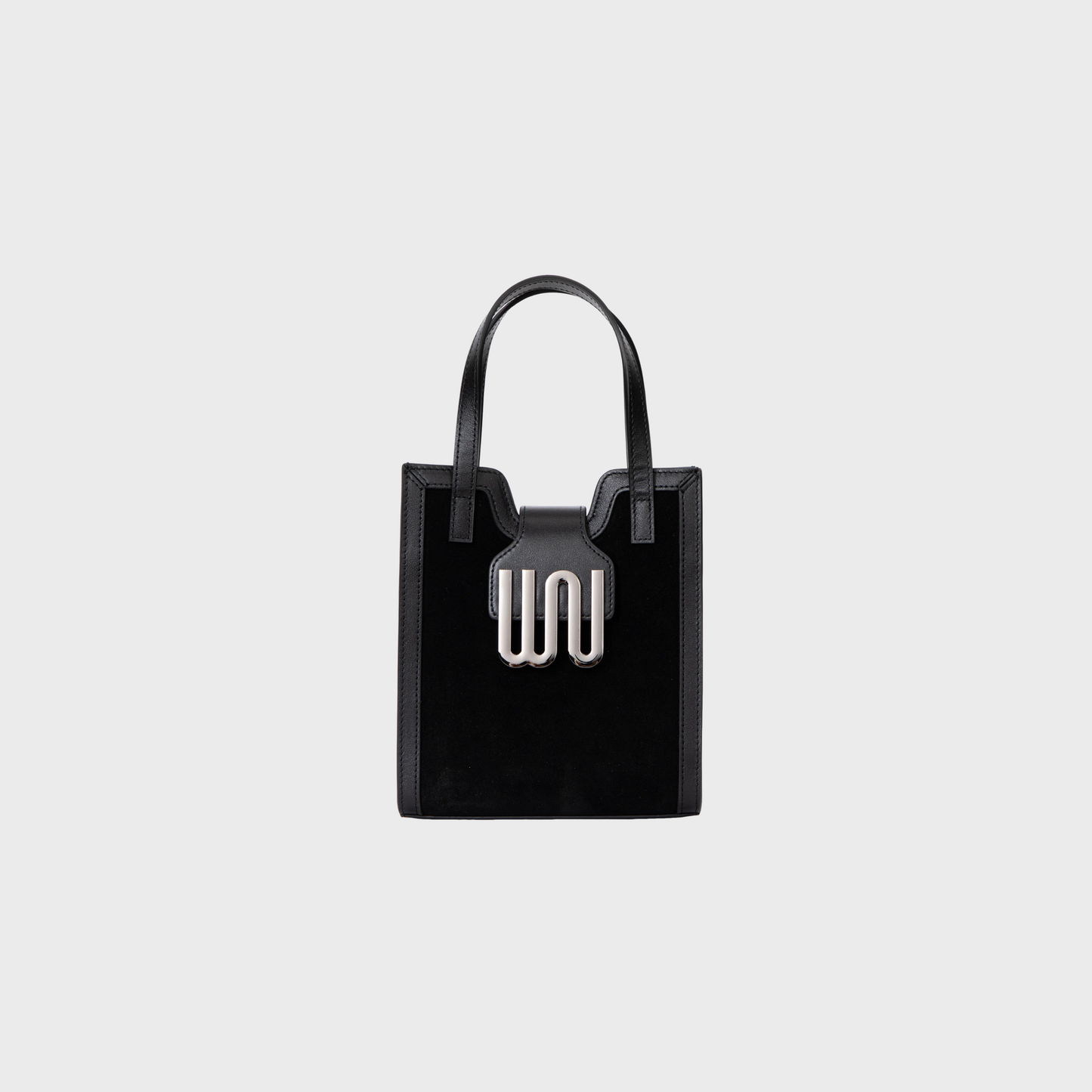 Azurite Noir tote in matte black leather
