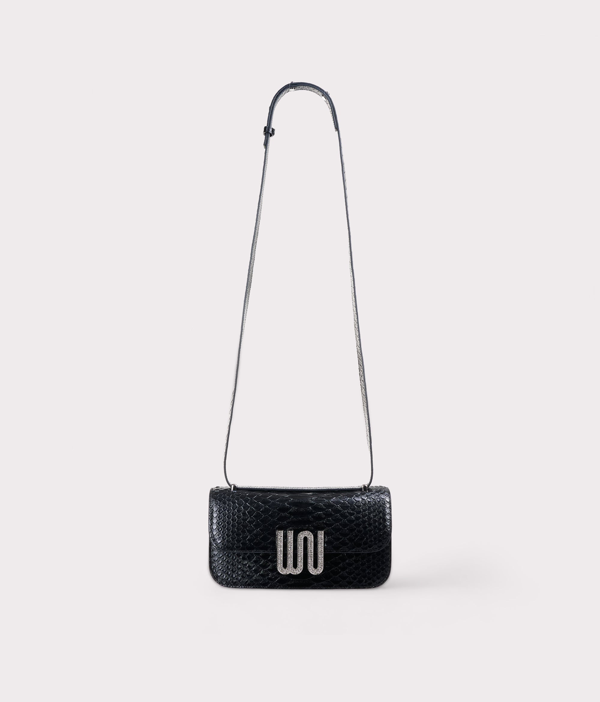 Selenite Noir Togo leather bag with snake detail
