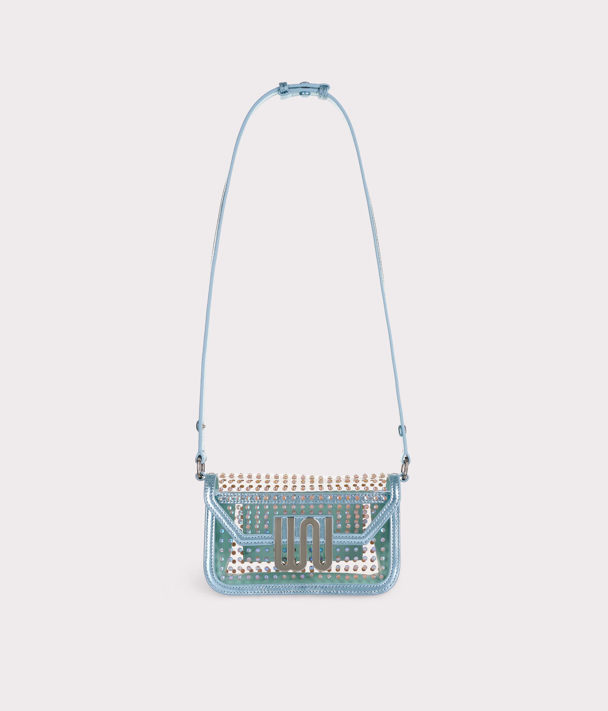 Amber Aqua crossbody bag in soft aqua leather