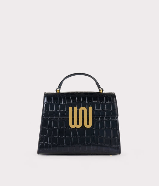 Noir Bronzite Satchel Bag