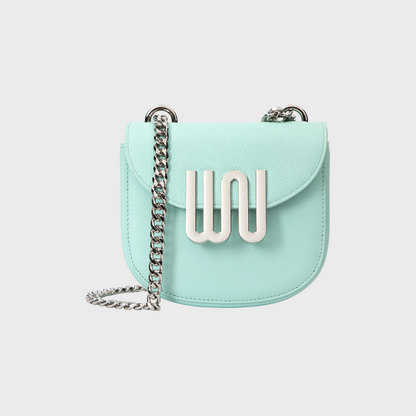 Citrine Mint crossbody shoulder bag in soft mint leather