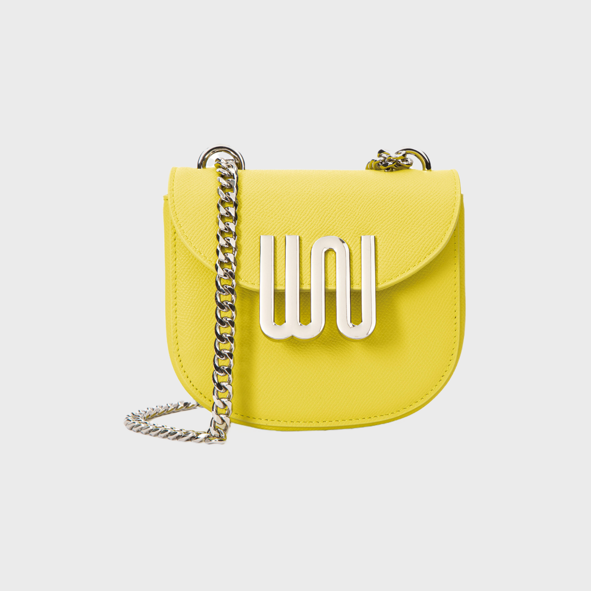 Citrine Sunburst crossbody shoulder bag in vibrant yellow leather