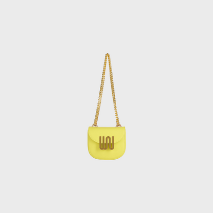 Citrine Sunburst crossbody shoulder bag in vibrant yellow leather