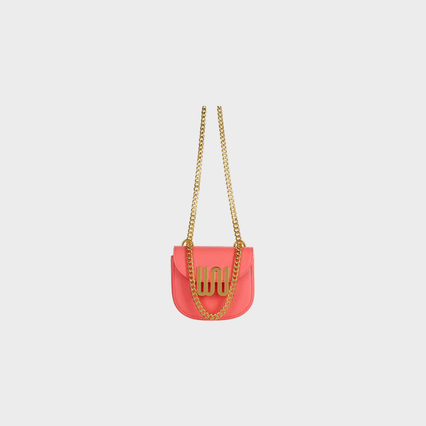 Citrine Watermelon shoulder bag in vibrant coral-red leather