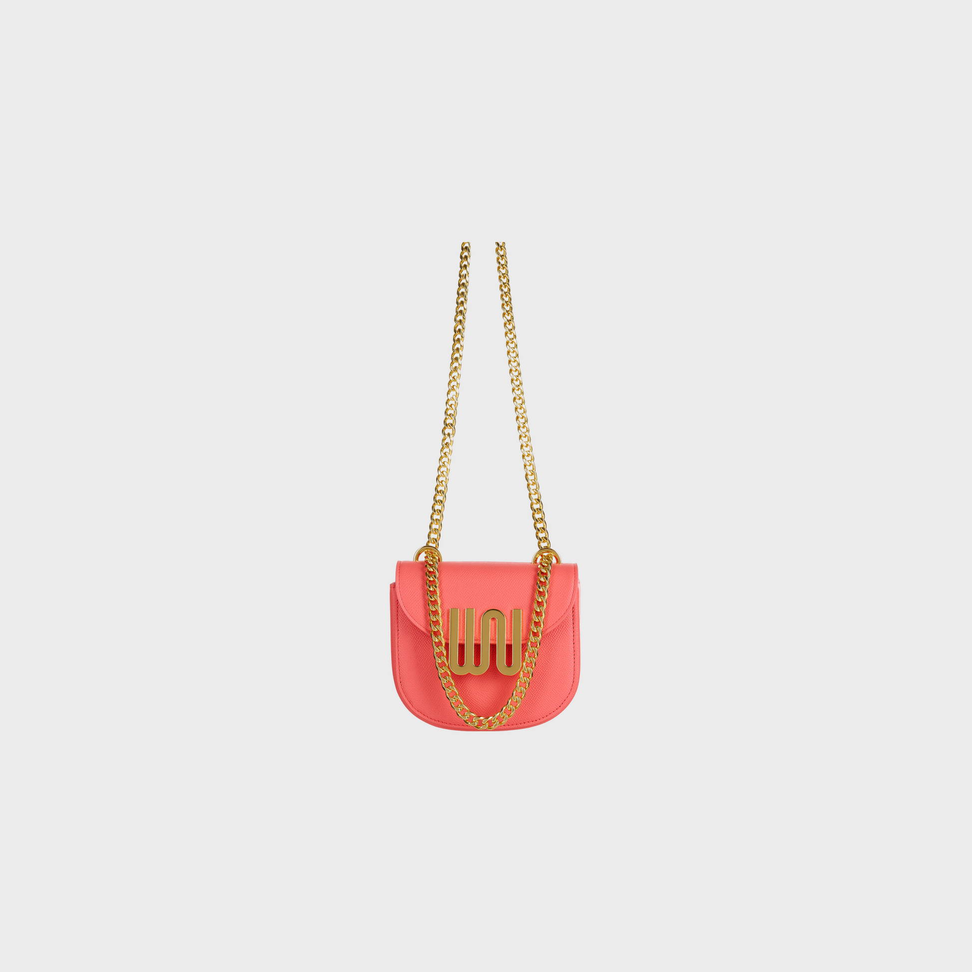 Citrine Watermelon shoulder bag in vibrant coral-red leather