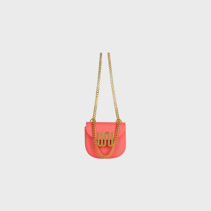 Citrine Watermelon shoulder bag in vibrant coral-red leather