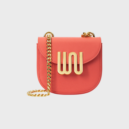 Citrine Watermelon shoulder bag in vibrant coral-red leather