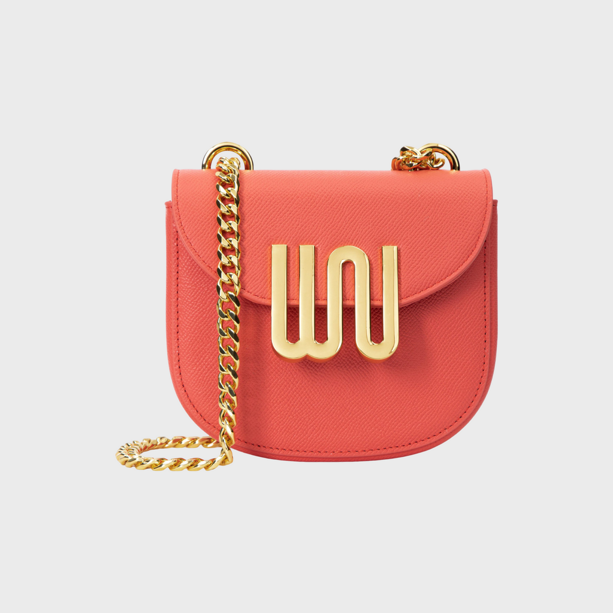 Citrine Watermelon shoulder bag in vibrant coral-red leather