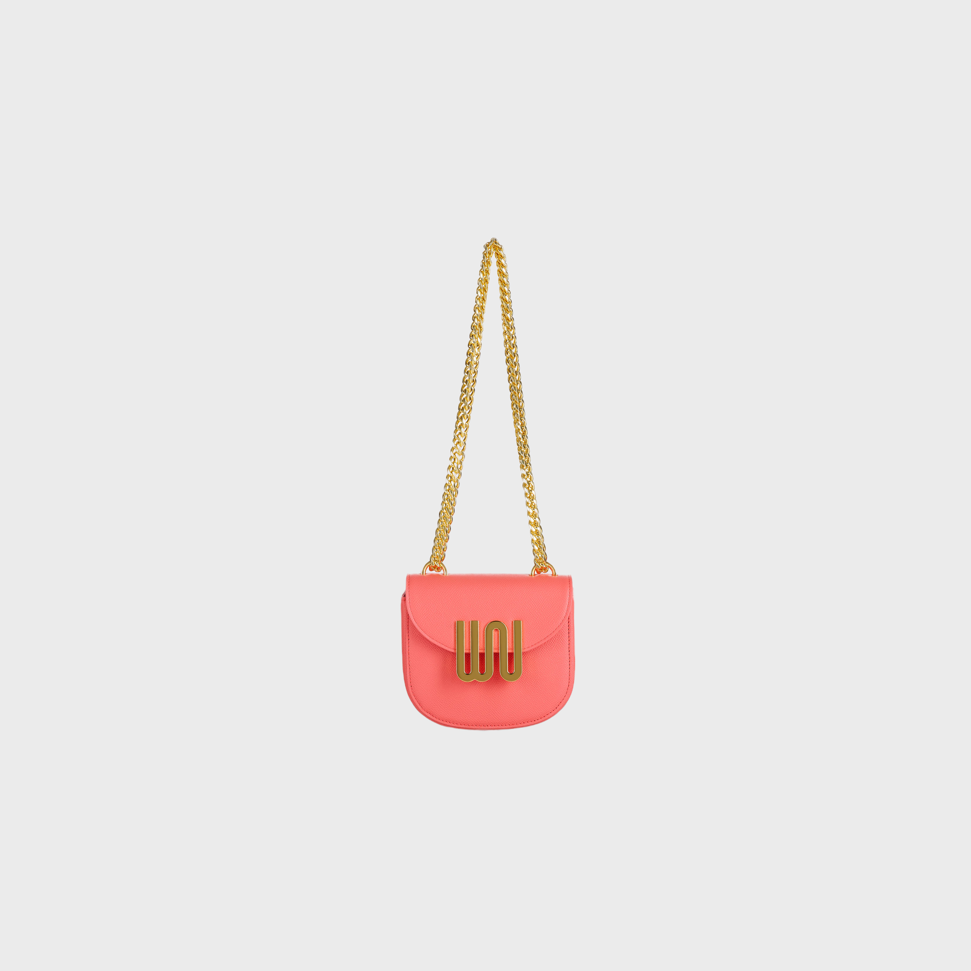 Citrine Watermelon shoulder bag in vibrant coral-red leather