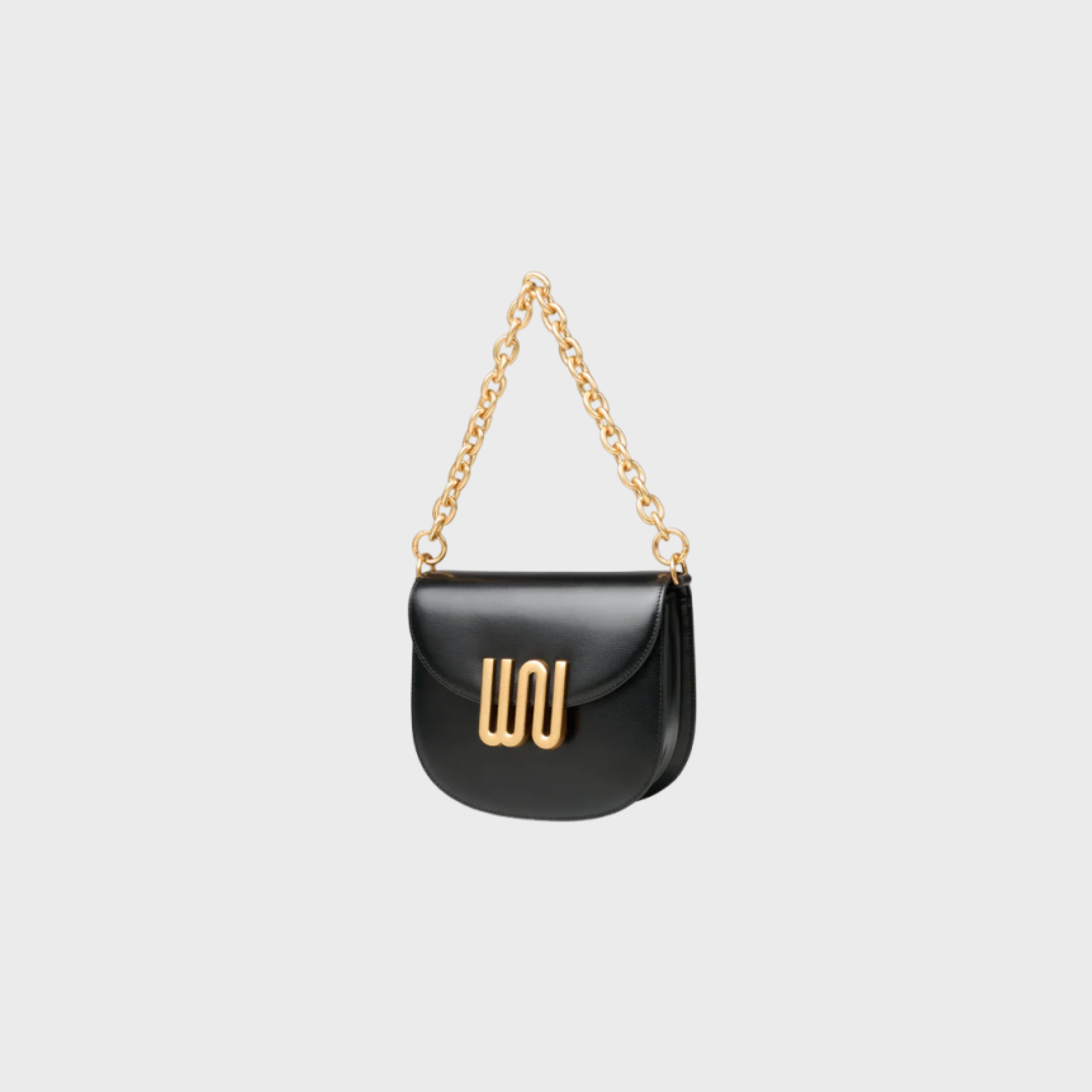 Jet Noir shoulder bag in matte black leather
