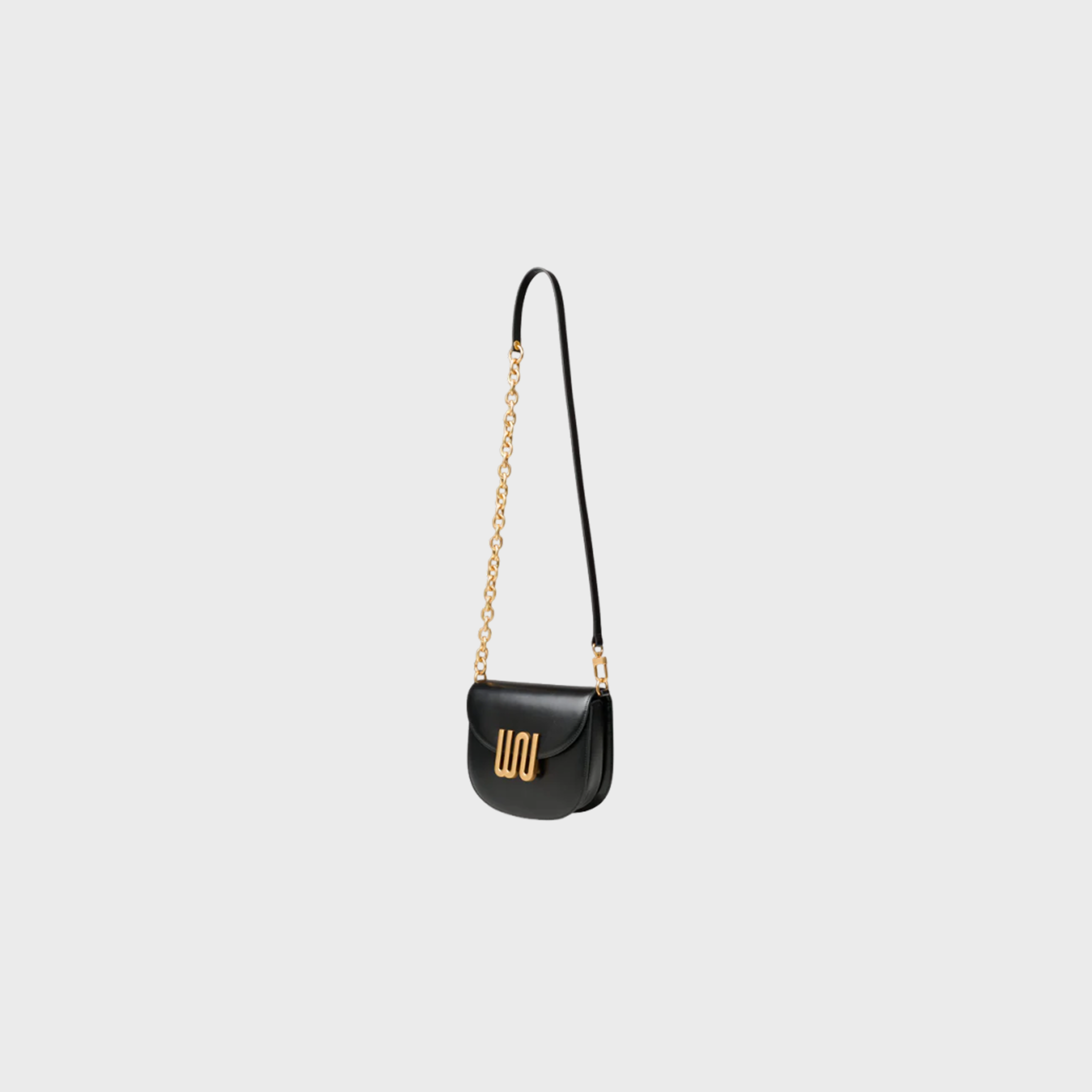 Jet Noir shoulder bag in matte black leather