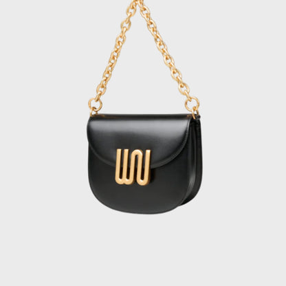 Jet Noir shoulder bag in matte black leather