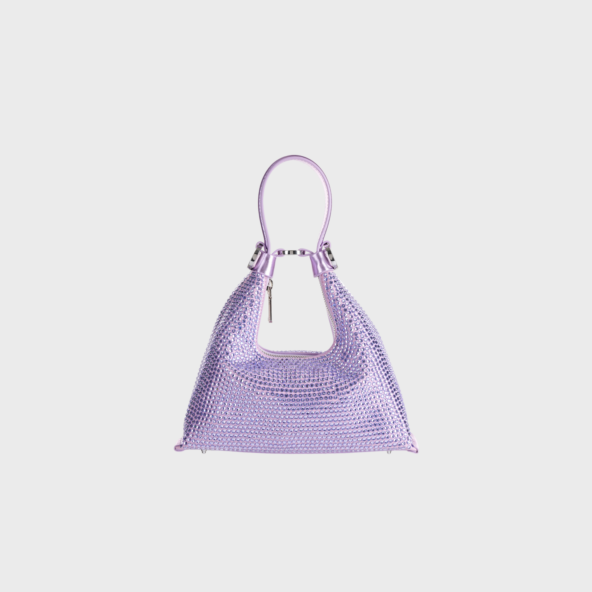 Lavender handbag on a light gray background