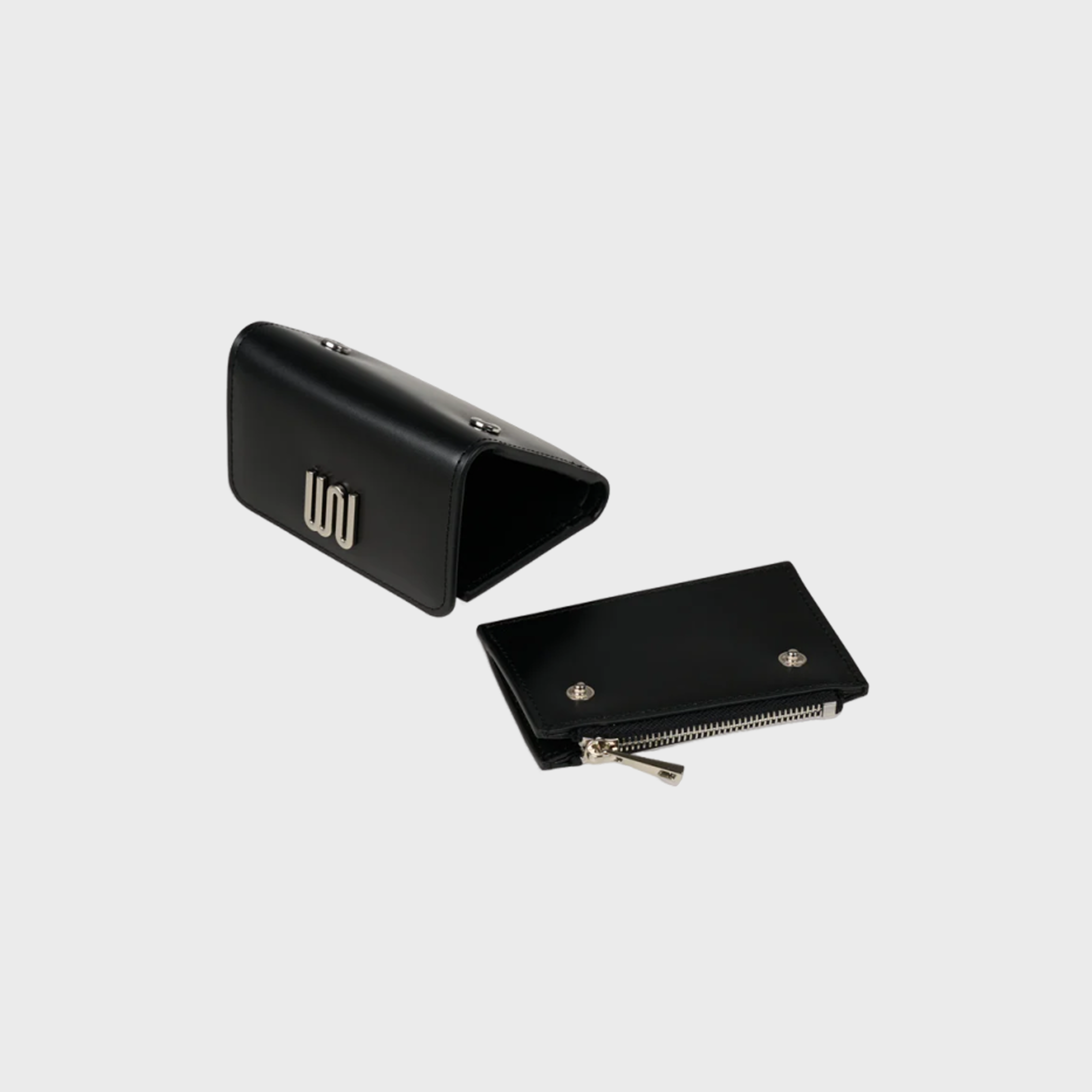 Kyanite Noir wallet in matte black leather