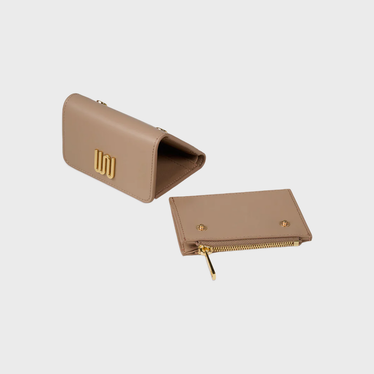 Kyanite Taupe wallet in taupe smooth leather