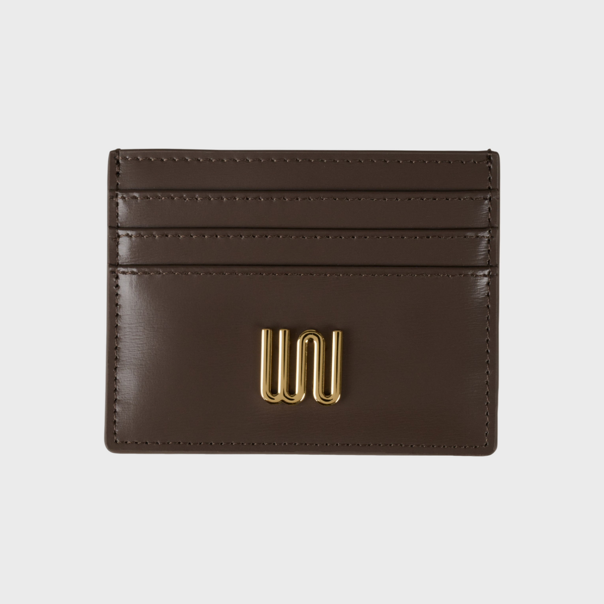 Moonstone Cocoa card holder in cocoa brown leather