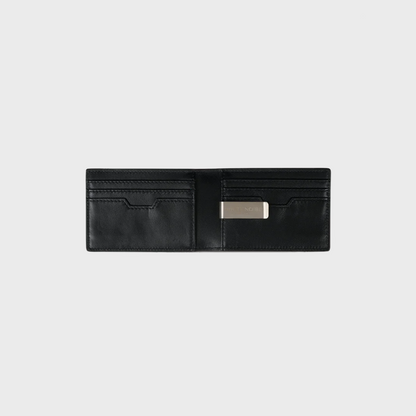 Morganite Noir wallet in matte black leather