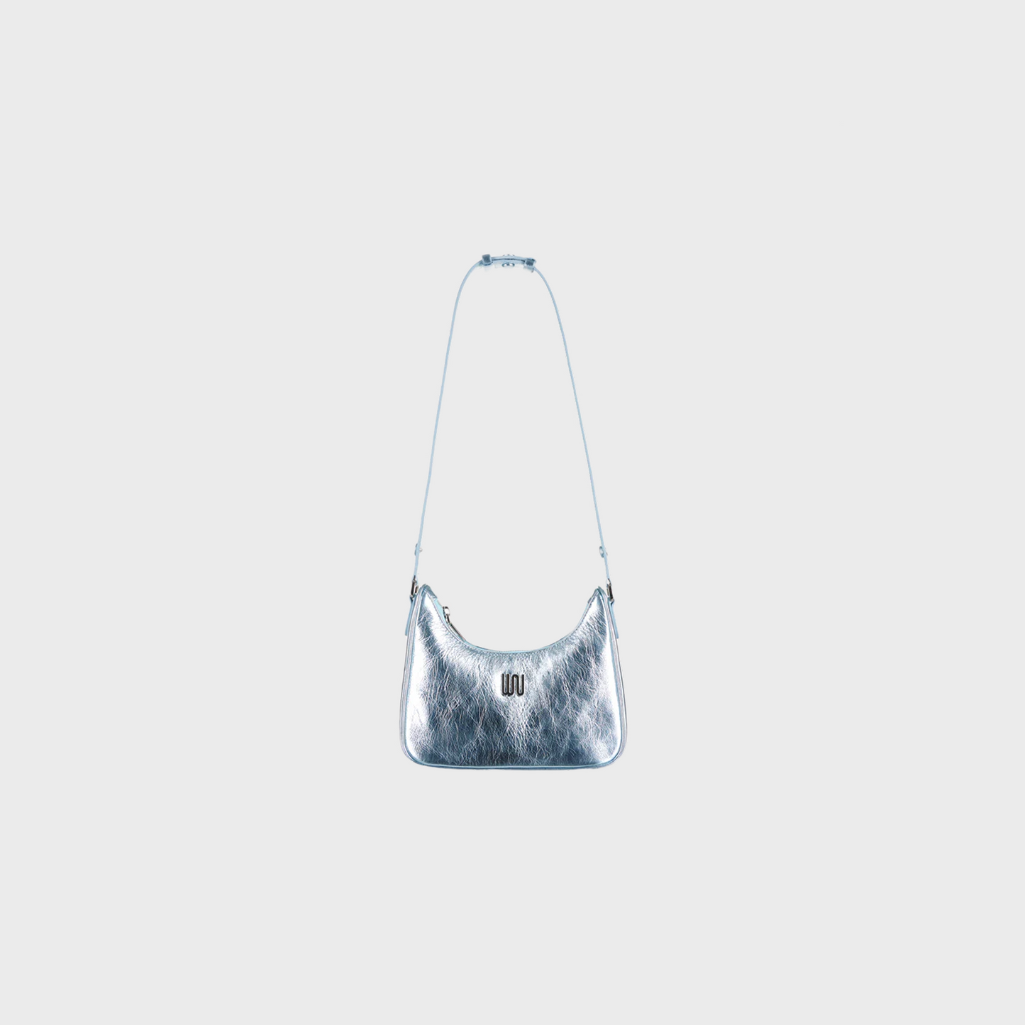 Onyx Aqua hobo bag in glossy aqua patent leather