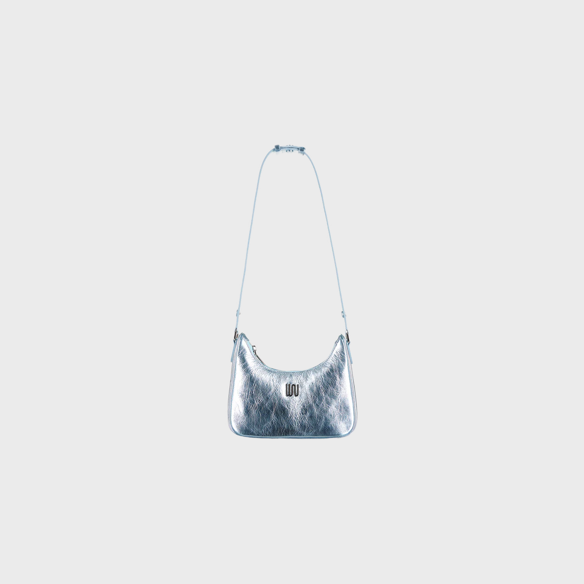 Onyx Aqua hobo bag in glossy aqua patent leather