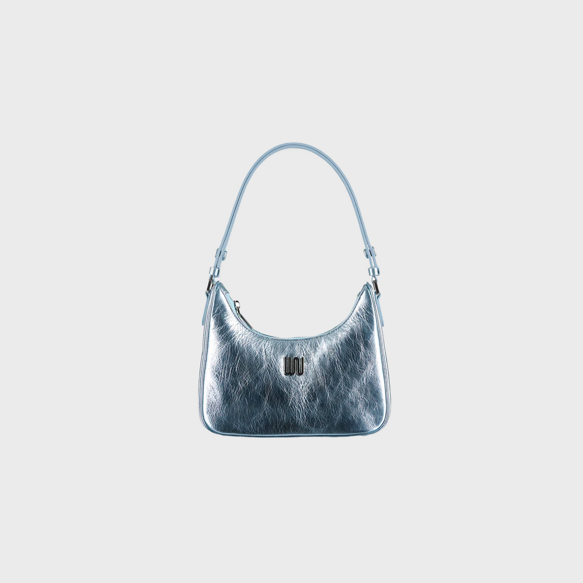 Onyx Aqua hobo bag in glossy aqua patent leather