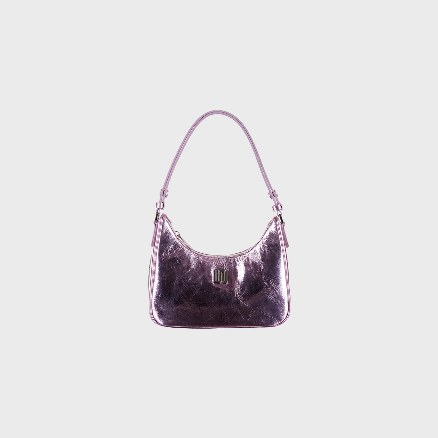 Onyx Rouge hobo bag in metallic mauve patent leather
