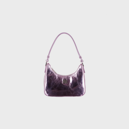 Onyx Rouge hobo bag in metallic mauve patent leather