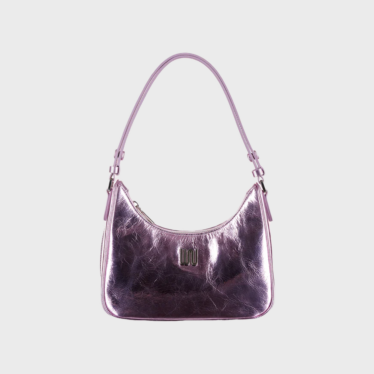Onyx Rouge hobo bag in metallic mauve patent leather