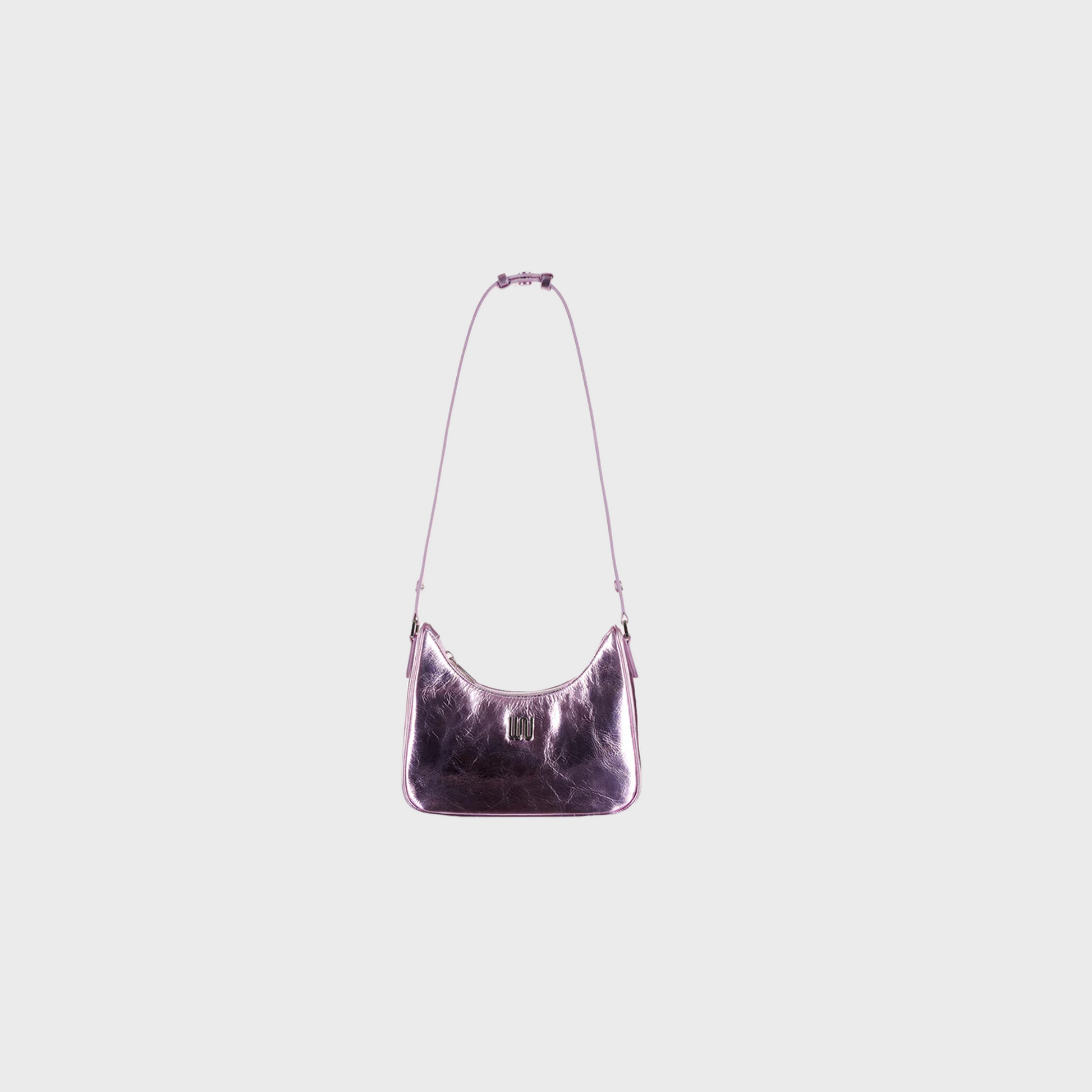 Onyx Rouge hobo bag in metallic mauve patent leather
