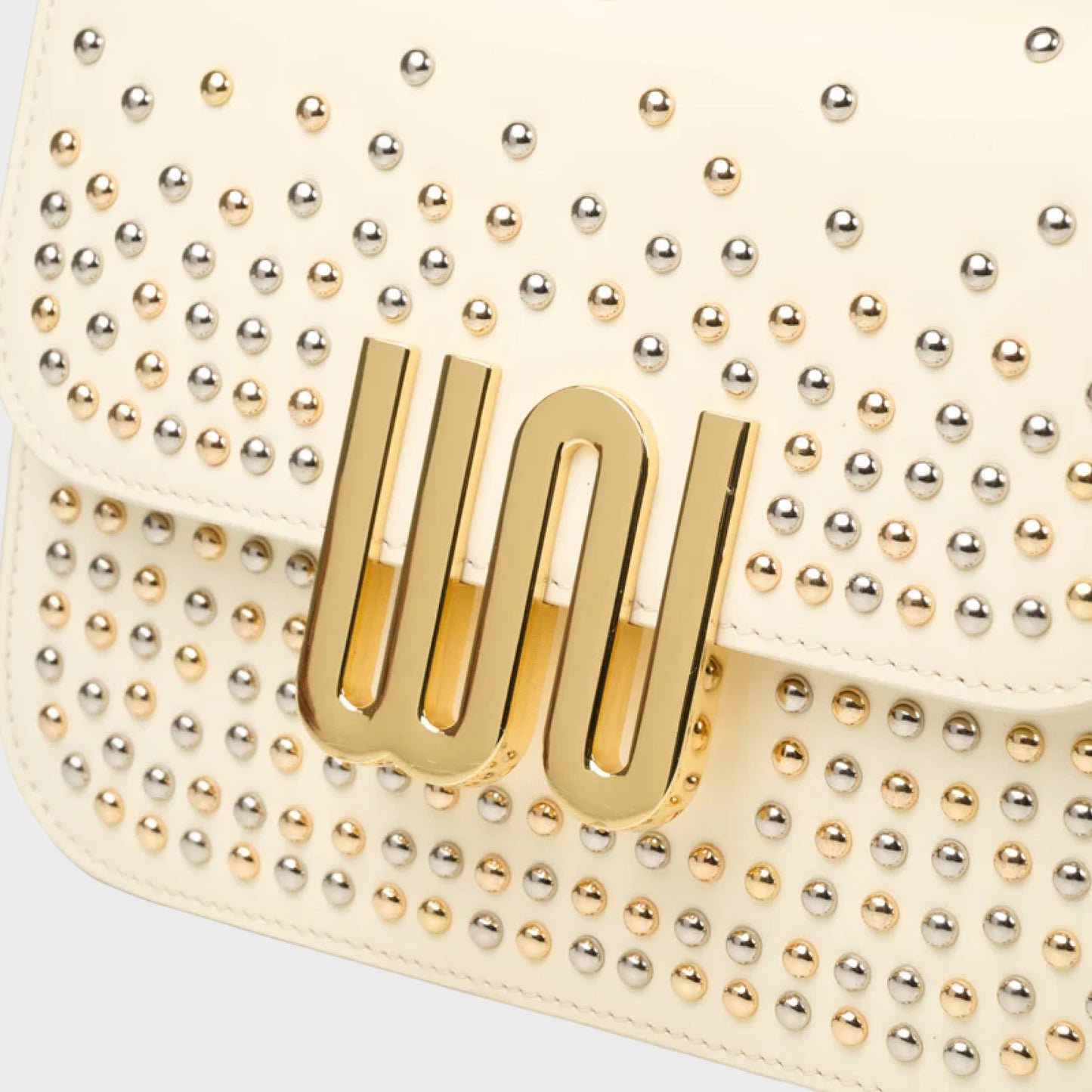 Pyrite Nougat studded mini bag in Togo leather