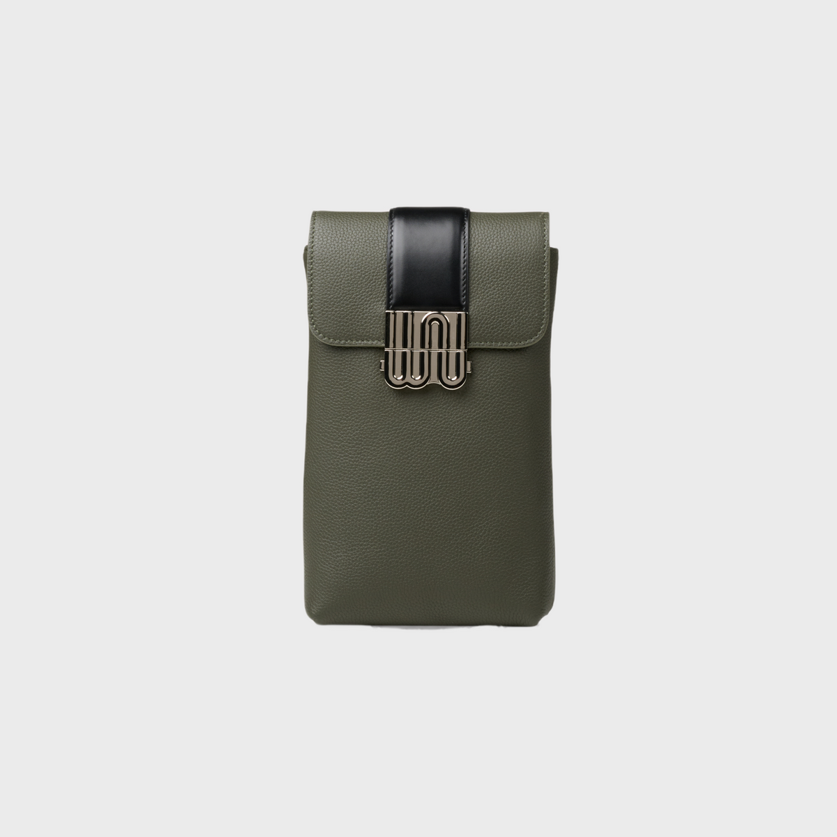 Peridot Khaki bag in khaki pebbled leather