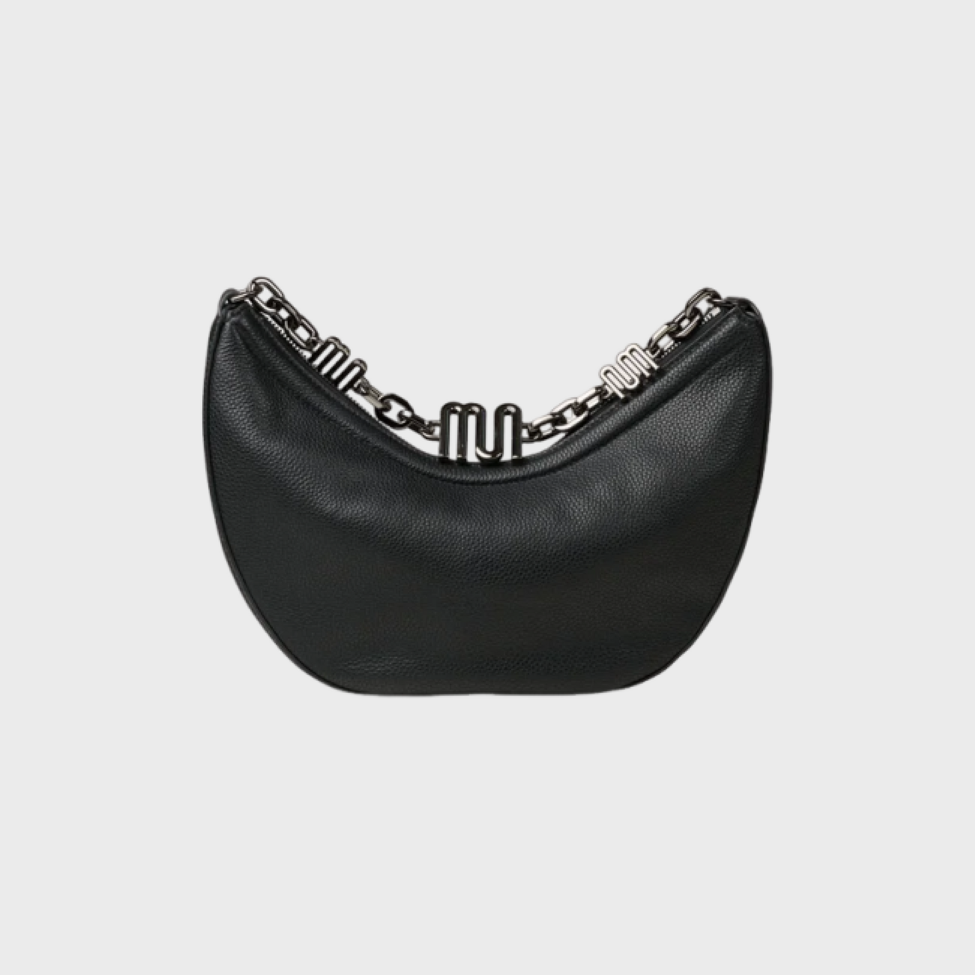 Phoenix Noir chain bag in matte grain leather